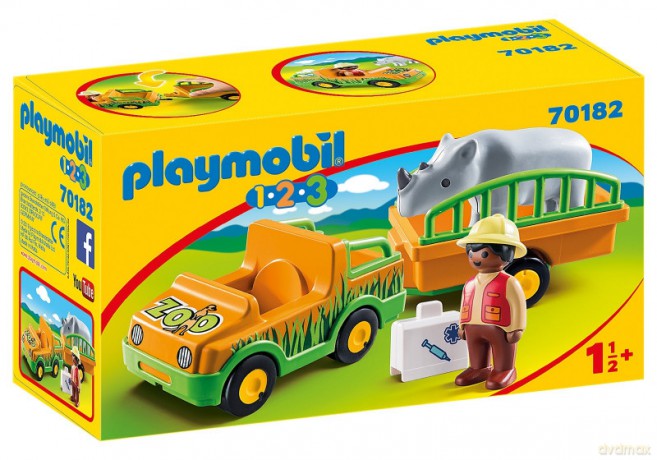 Zestaw figurek 123 Pojazd do transportu nosorożca [FIGURKA]