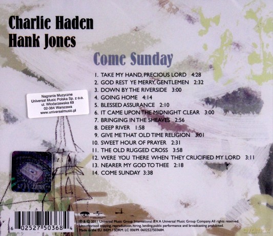 Charlie Haden, Hank Jones: Come Sunday [CD]