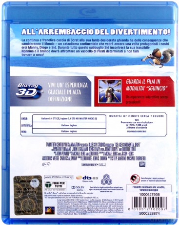 Ice Age: Continental Drift (Epoka Lodowcowa 4: Wędrówka kontynentów) [Blu-Ray 3D]+[Blu-Ray]