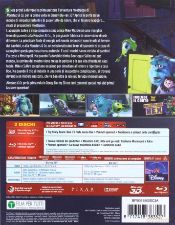 Monsters, Inc. (Potwory i spółka) [Blu-Ray 3D]+[Blu-Ray]