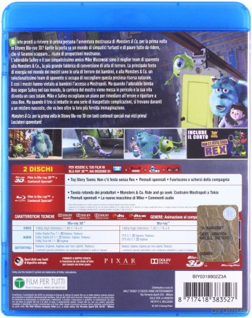 Monsters, Inc. (Potwory i spółka) [Blu-Ray 3D]+[Blu-Ray]