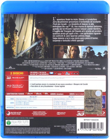 Pirates of the Caribbean: Dead Men Tell No Tales (Piraci z Karaibów: Zemsta Salazara) [Blu-Ray 3D]+[Blu-Ray]