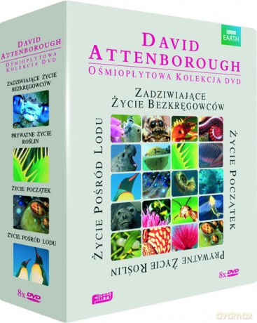 David Attenborough Kolekcja: Zadziwiające życie bezkręgowców / Życie pośród lodu / Prywatne życie roślin / Życie. Początek [BOX] [8DVD]