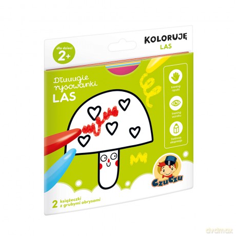 Dłuuugie rysowanki koloruję las 2+ czuczu [KSIĄŻKA]