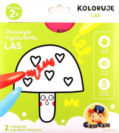 Dłuuugie rysowanki koloruję las 2+ czuczu [KSIĄŻKA]