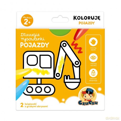 Dłuuugie rysowanki koloruję pojazdy 2+ czuczu [KSIĄŻKA]