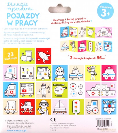 Dłuuugie rysowanki rysuję po śladzie pojazdy w pracy 3+ czuczu [KSIĄŻKA]