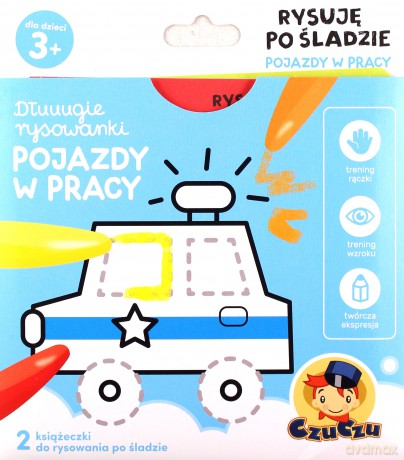 Dłuuugie rysowanki rysuję po śladzie pojazdy w pracy 3+ czuczu [KSIĄŻKA]