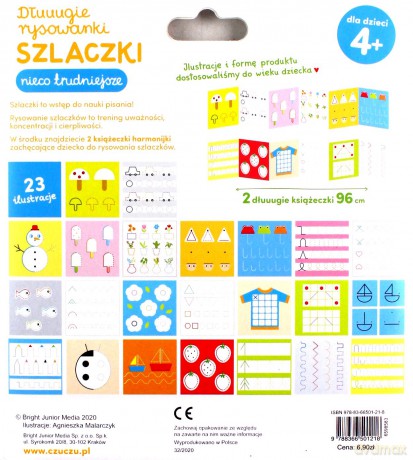 Dłuuugie rysowanki rysuję szlaczki nieco trudniejsze 4+ czuczu [KSIĄŻKA]