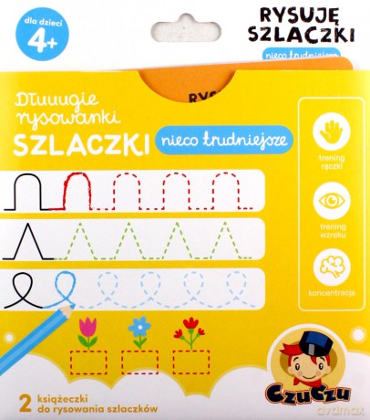 Dłuuugie rysowanki rysuję szlaczki nieco trudniejsze 4+ czuczu [KSIĄŻKA]
