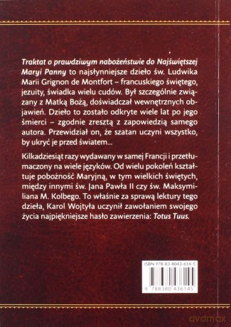 Traktat o prawdziwym nabożeństwie do Najświętszej Marii Panny - Ludwik Grignion de Montford [KSIĄŻKA]