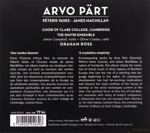 Choir Of Clare College Cambridge: Arvo Part Stabat [CD]