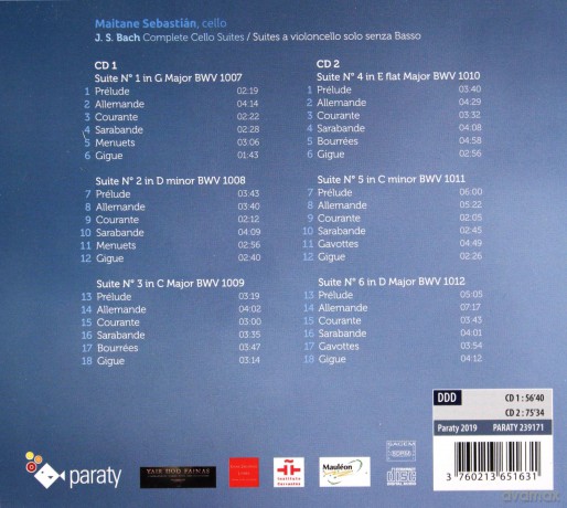 Bach: Complete Cello Suites Maitane [2CD]