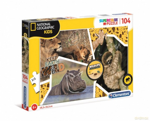 CLEMENTONI 104 el. NATIONAL GEOGRAPHIC KIDS Wildlife Advent [PUZZLE]