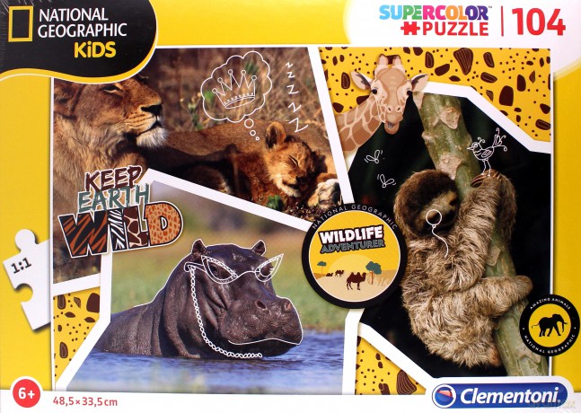 CLEMENTONI 104 el. NATIONAL GEOGRAPHIC KIDS Wildlife Advent [PUZZLE]