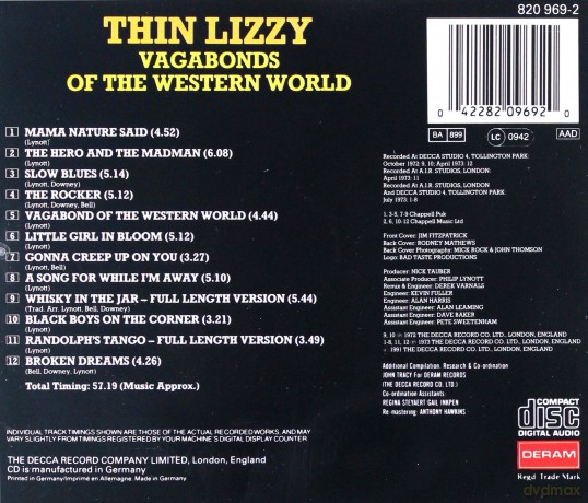 Thin Lizzy: Vagabonds Of The Western World [CD]