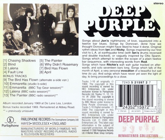 Deep Purple: Deep Purple (Remastered) [CD]