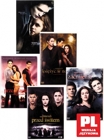 Saga Zmierzch Kolekcja: Zmierzch + Zmierzch 2: Księżyc w nowiu + Zmierzch 3: Zaćmienie + Zmierzch 4: Przed Świtem 1+2 Pakiet [5DVD]