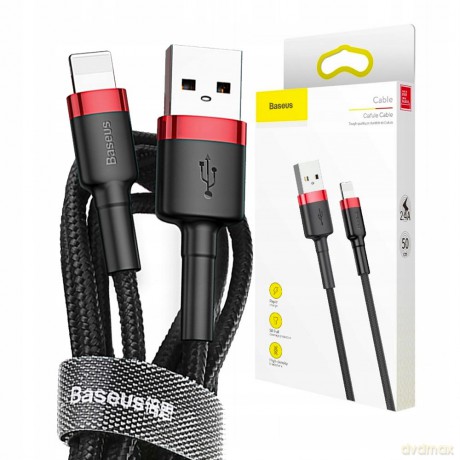 Kabel nylonowy Baseus Cafule Lightning 2,4A 50cm