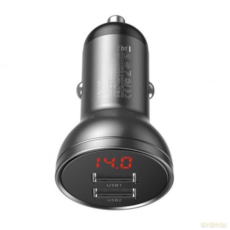 BASEUS Ładowarka samochodowa Dual USB LED 4.8A