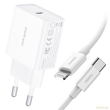 ROCK SPACE T12 Ładowarka Sieciowa USB-C PD Kabel