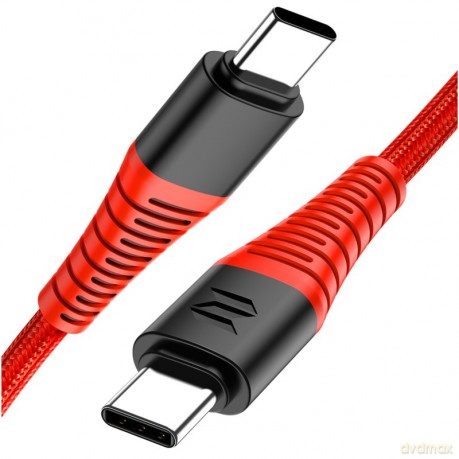 ROCK SPACE Wzmacniany Kabel 2x USB-C 3A 1m