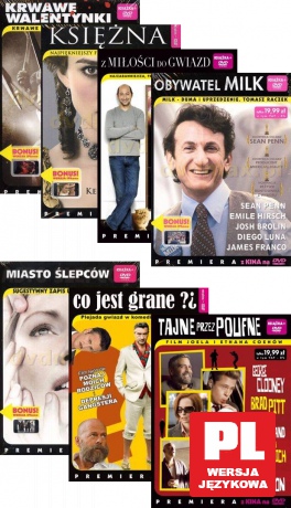 Kolekcja z kina na DVD: Księżna / Obywatel Milk / Miasto Ślepców / Krwawe Walentynki / Co jest grane? / Tajne przez poufne / Z miłości do gwiazd Pakiet [7DVD]