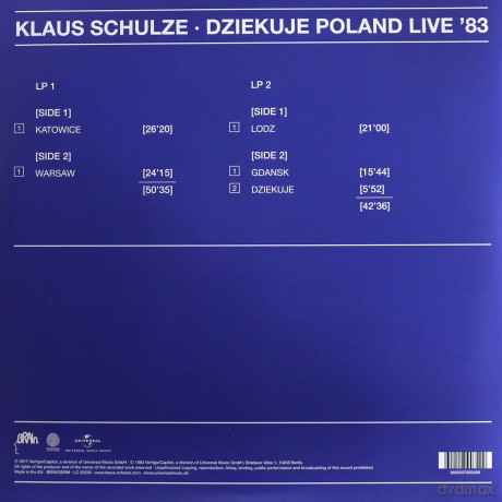Klaus Schulze: Dziekuje Poland Live '83 (remastered 2017) [2xWinyl]