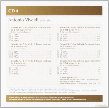 Tafelmusik - Jeanne Lamon: Antonio Vivaldi: The Four Seasons; Concertos; Cello Sonatas Nos. 1-6 [4CD]