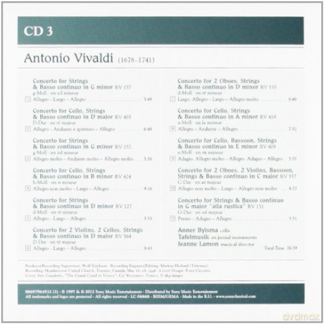 Tafelmusik - Jeanne Lamon: Antonio Vivaldi: The Four Seasons; Concertos; Cello Sonatas Nos. 1-6 [4CD]