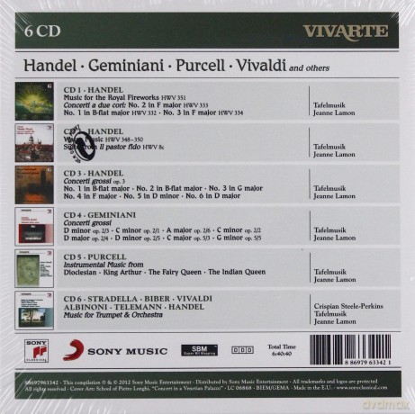 Tafelmusik - Jeanne Lamon: Handel; Geminiani; Purcell; Vivaldi; Albioni; Telemann And Others: Royal Fireworks; Water Music; Concerti Grossi; Trumpet Concertos Etc. [6CD]