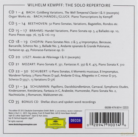 Wilhelm Kempff: Solo Piano Recordings [35CD]
