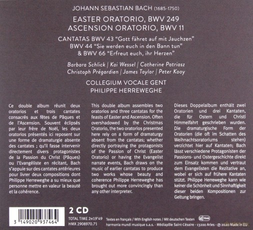Bach: Oster-Oratorium Collegium Vocale Gent Herr (digipack) [2CD]
