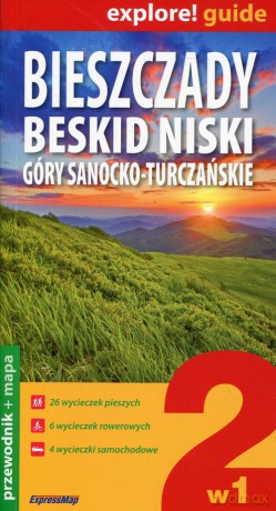 Bieszczady Beskid Niski Góry Sanocko-Turczańskie 2w1 Przewodnik+mapa [KSIĄŻKA]