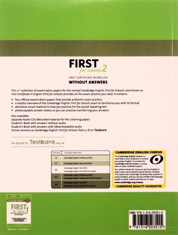 Cambridge English First for Schools 2 Student's Book without answers [KSIĄŻKA]