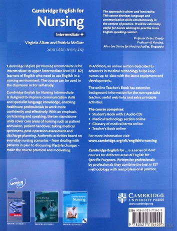 Cambridge English for Nursing Intermediate Plus - Virginia Allum, Patricia McGarr [KSIĄŻKA]