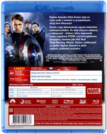 Kapitan Ameryka: Pierwsze starcie 3D [Blu-Ray]+[Blu-Ray 3D]