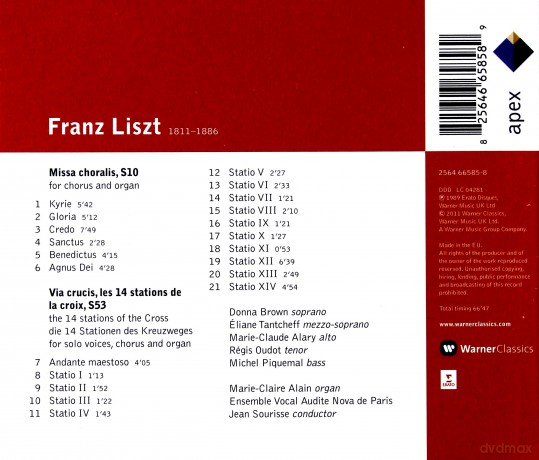 Marie-Claire Alain  /  Donna Brown: Liszt: Missa Choralis / Via Crucis [CD]