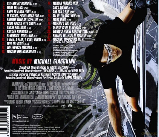 Mission Impossible: Ghost Protocol soundtrack (Michael Giacchino) [CD]