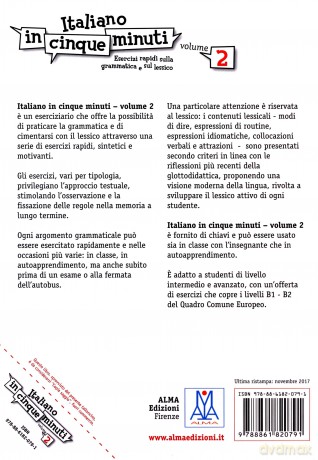 Italiano in cinque minuti 2 B1/B2 esercizi rapidi sulla grammatica e sull lessico - Gianluca Aprile, Filippo Graziani [KSIĄŻKA]