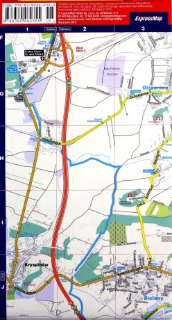 Kraków 4w1 plastic! map foliowany plan Krakowa, Niepołomic, Skawiny i Wieliczki 1:22 000