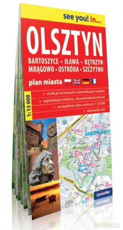 Olsztyn Bartoszyce Iława Plan miasta 1:15000