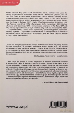 Oralność i piśmienność Słowo poddane technologii - Walter Jackson Ong [KSIĄŻKA]
