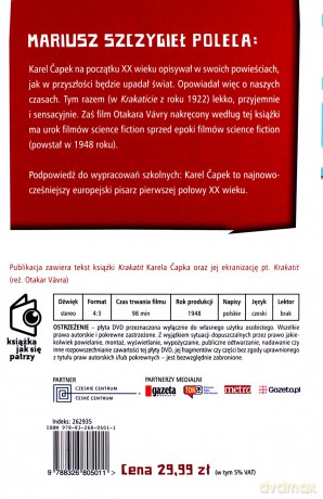 Literatura czeska Tom 16: Krakatit - Karel Capek [KSIĄŻKA]+[DVD] 