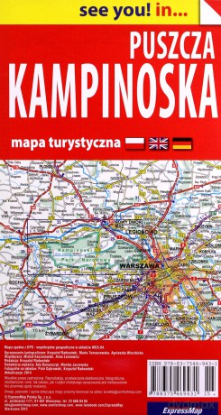 Puszcza Kampinoska, papierowa mapa turystyczna 1:35 000