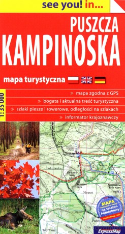 Puszcza Kampinoska, papierowa mapa turystyczna 1:35 000