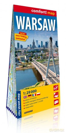 Warsaw laminowany plan miasta 1:29 000