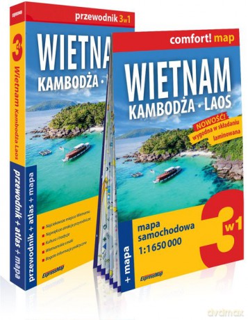 Wietnam Kambodża Laos 3w1 Przewodnik + atlas + mapa - Jakub Królczyk [KSIĄŻKA]