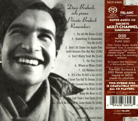 Dave Brubeck: Private Brubeck Remembers [SACD]