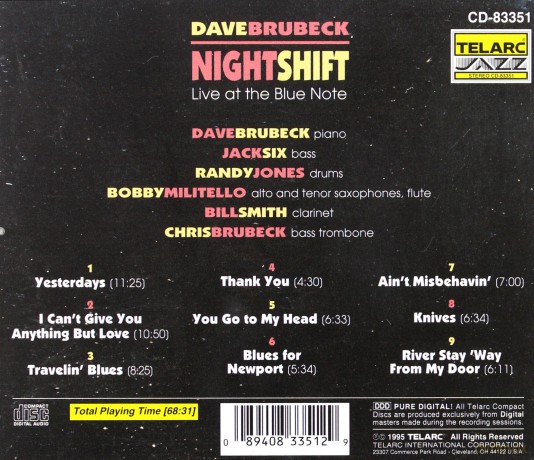 Dave Brubeck: Nightshift [CD]